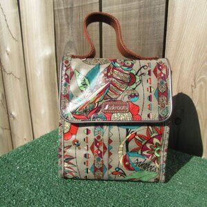 New Sakroots Artist Circle Owl Aztec Insulated Lunch Bag Tote